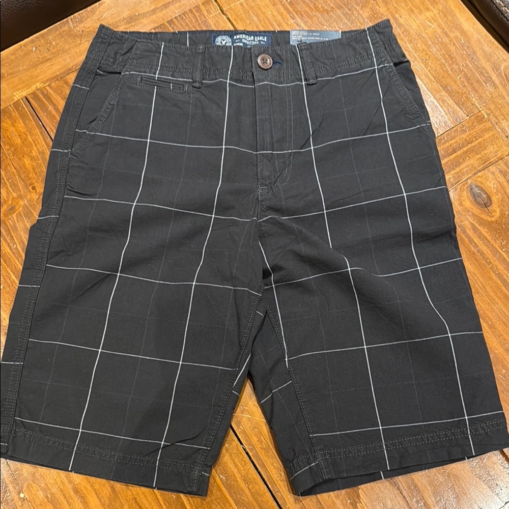 American Eagle Outfitters Black and White Flat Front Shorts